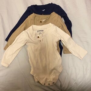 Bundle of Neutral Long Sleeve Baby Bodysuits
